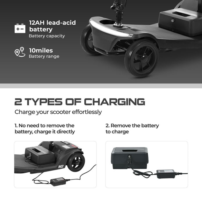 METRO MOBILITY M2 7.1" 4 Wheel Mobility Scooter 250W Motor 24V 12Ah lead-acid Battery